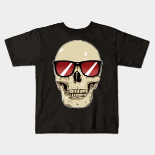 Skull Wearing Sunglasses Red Lenses Kids T-Shirt